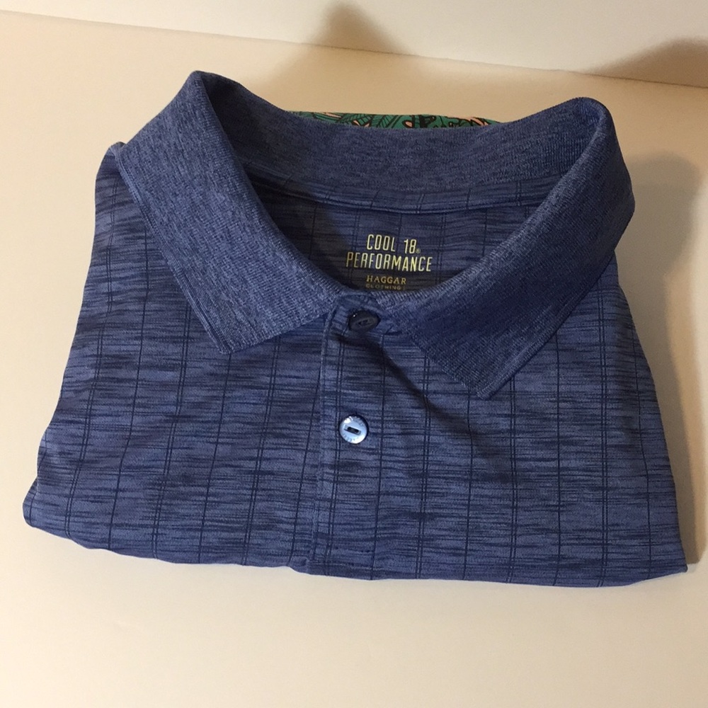 Haggar Men's Golf Polo Blue XL